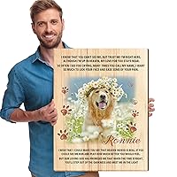 Customized Dog Memory Canvas Wall Hanging Art Priting with Photos Personalized Picture Pet Loss Memorial Picture Gifts Customized Pet Bereavement Gift Canvas Print Gift for Dog Lover Dog Mom Dog Dad