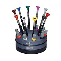 Bergeon 55-604 6899-S10 Rotating Stand with 10 Ergonomic Screwdrivers and 10 Tubes with Spare Blades Watch Repair Kit