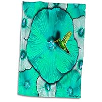 3D Rose Hummingbird and Blue Hibiscus TWL_40660_1 Towel, 15