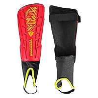 Vizari Malaga Soccer Shin Guards - Breathable & Lightweight Soccer Shin Pads with Ankle Protection - Reduces Shocks & Injuries - Adults, Youth & Kids Soccer Shin Guards with Non-Slip Adjustable Strap