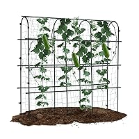 Garden Trellis Cucumber Trellis for Climbing Plants Outdoor, Large 6x6 ft Metal Plant Support Arch Trellis for Outdoor Vegetables/Fruits/Flowers, Outdoor A-Frame Trellis for Garden Raised Bed