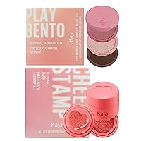 Kaja 3-in-1 Blendable Sculpting Trio - Play Bento 2.5 Dolce Cappuccino + Blush - Cheeky Stamp 03 Bossy, 0.17 Oz Bundle