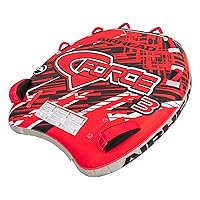 G-Force 3 Towable 1-3 Rider Tube for Boating and Water Sports, Heavy Duty Full Nylon Cover with Zipper, EVA Foam Pads, and Patented Speed Safety Valve for Easy Inflating & Deflating,Red