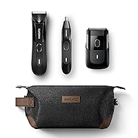 MANSCAPED® Face & Body Grooming Bundle - The Lawn Mower® 4.0 Electric Groin Hair Trimmer, The Handyman™ Compact Face Shaver, Weed Whacker® 2.0 Nose & Ear Hair Razor, The Shed™ Toiletry Bag