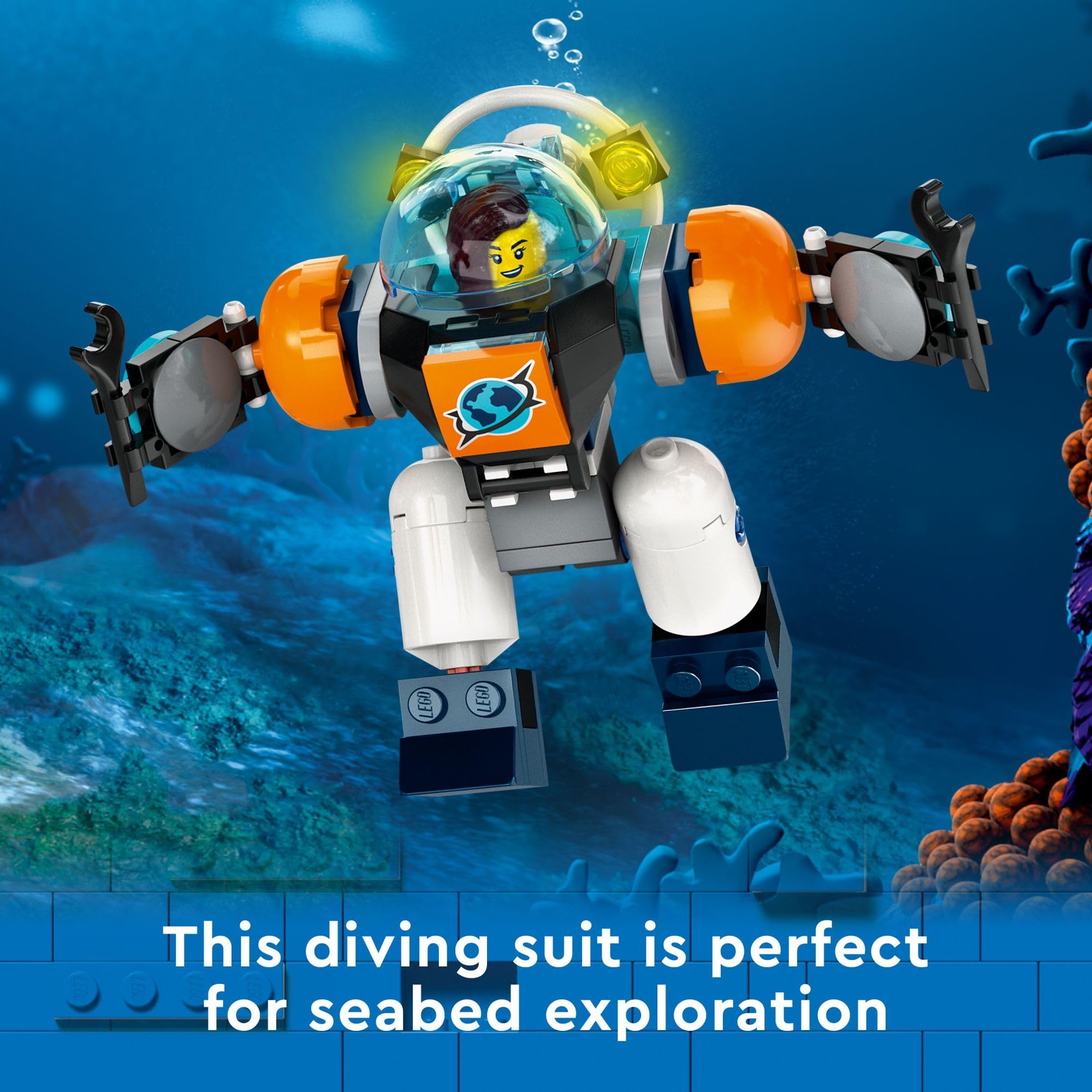 LEGO City Deep-Sea Explorer Submarine 60379 Building Toy Set, Ocean Submarine Playset with Shipwreck Setting, 6 Minifigures and 3 Shark Figures for Imaginative Play, A Gift Idea for Ages 7+