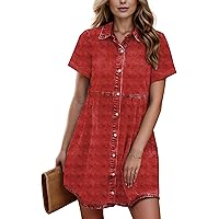 Brickred Women Dress - Jean Dress for Women Denim - Womens Shirt Dress | [692826283] Kinsey, M