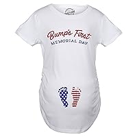 Maternity Bumps First Memorial Day Pregnancy Tshirt Funny Patriotic Tee for Baby Bump