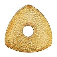 Bamboo Guitar Or Bass Pick - 4.0 mm Ultra Heavy Gauge - 346 Contoured Triangle With Grip Hole - Natural Finish Handmade Specialty Exotic Plectrum - 1 Pack