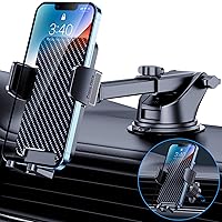 Car Phone Holder Mount Phone Mount for Car Dashboard Windshield Air Vent Universal Cell Phone Automobile Cradles Hands-Free Phone Stand for Car Fit iPhone Android