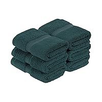 Superior Egyptian Cotton Pile Face Towel/Washcloth Set of 6, Ultra Soft Luxury Towels, Thick Plush Essentials, Absorbent Heavyweight, Guest Bath, Hotel, Spa, Home Bathroom, Shower Basics, Teal