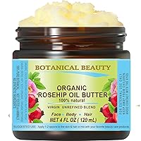 Organic ROSEHIP OIL BUTTER Pure Natural Virgin Unrefined RAW 4 Fl. Oz.- 120 ml for FACE, SKIN, BODY, DAMAGED HAIR, NAILS