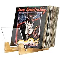 Hudson Hi-Fi Vinyl Record Storage Holder - Vinyl Storage Rack 50 Album Holder Display Stand - Pine Wood Record Album Storage with Flame Polished Acrylic Ends - Vinyl Record Holder for Albums and LPs