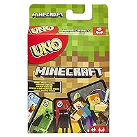 Mattel Games UNO Minecraft, Collectible Card Deck with 112 Cards, Card Game for Family Game Night, Use as Travel Game, Engaging Gift for Kids, 2 to 10 Players, Ages 7 and Up, FPD61