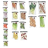 Fresh & Save Set 20-pc Vacuum Sealer Bags for Food, Reusable Sous Vide Bags, Reusable Food Storage Bags for Meal Prep, Reusable Snack Bags, Dishwasher Safe , Assorted, Clear