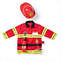 Fire Chief Role Play Dress-Up Set - Pretend Fire Fighter Outfit With Realistic Accessories, Firefighter Costume For Kids And Toddlers Ages 3+