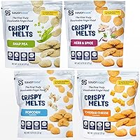 The first truly dissolvable finger food for swallowing or chewing difficulties. Savorease Crispy Melts, (4-Pack) Starter Box, 1 serving per pouch. Comes in four flavors: Cheddar Cheese, Popcorn, Snap Pea, and Herb & Spice.