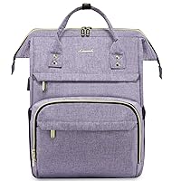 LOVEVOOK Laptop Backpack Women Teacher Backpack Nurse Bags, 15.6 Inch Womens Work Backpack Purse Waterproof Anti-theft Travel Back Pack with USB Charging Port, Purple