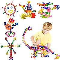 Kids Building Blocks STEM Toys, 120 PCS Create Puzzle Plastic Building Sets That Bends - Safe Material - Toddler Educational Interlocking Toy for Girls and Boys Aged 3+