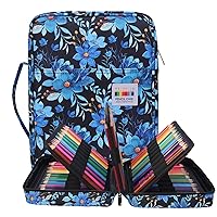 BOMKEE Colored Pencil Case 220 Slots Pencils/Gel Pens Organizer Waterproof Travel Case Zipper Carrying Portable Pencil Markers Pen Holder Bag for Painter Writers School Students (Orchide)