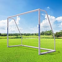 Soccer Goal for Backyard12x6/10x6.5/8x5/6x4 Soccer Goal Post Soccer Net for Backyard with Weatherproof UPVC Frame,Ground Stakes | Portable PVC Soccer Goal for Kids and Adults