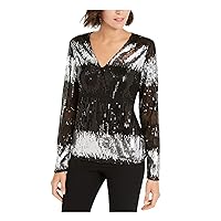 Womens Sequin Pullover Blouse
