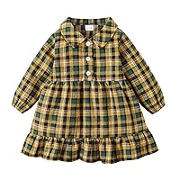 Short Sweater Dress Newborn Infant Baby Girls Plaid Autumn Long Sleeve Princess Dress Clothes Dress Size 12 Kids