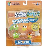 Learning Resources Coding Critters Pair-A-Pets Dinos Romper & Flaps, Screen-Free Early Coding Toy For Kids, Interactive STEM Coding Pet, Kids Dinosaur Toy, 5 pieces, Ages 4+