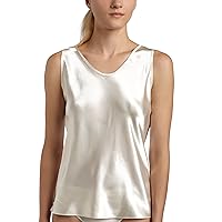 Women’s Satin Charmeuse Tailored Tanktop camisole, Ivory, X-Large