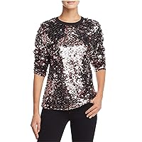 McQ Womens Sequined Pullover Blouse