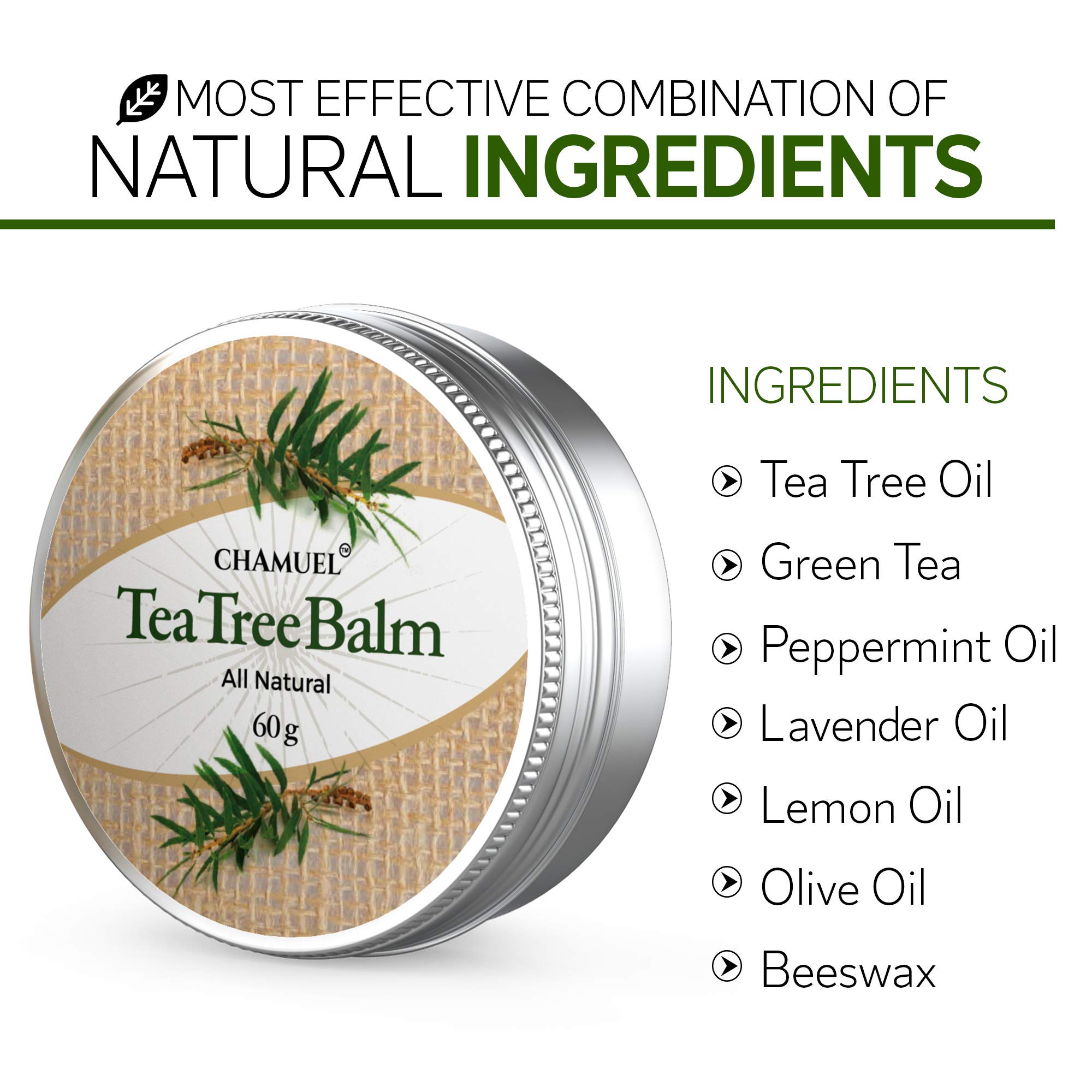 TEA TREE OIL BALM -100% All Natural | Great Cream for Soothing Irritations like Eczema, Psoriasis, Rashes, Insect Bites, Folliculitis, Acne, Itches, Dry Chapped Heels, Cuticles, Saddle Sores and more!
