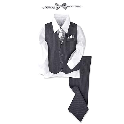 Johnnie Lene Pinstripe Boys Formal Dresswear Vest Set