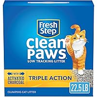 Fresh Step Clean Paws Triple Action Scented Litter, Clumping Cat Litter, 22.5 Pounds (Package May Vary)