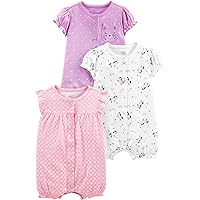 Simple Joys by Carter's Baby Girls' 3-Pack Snap-up Rompers
