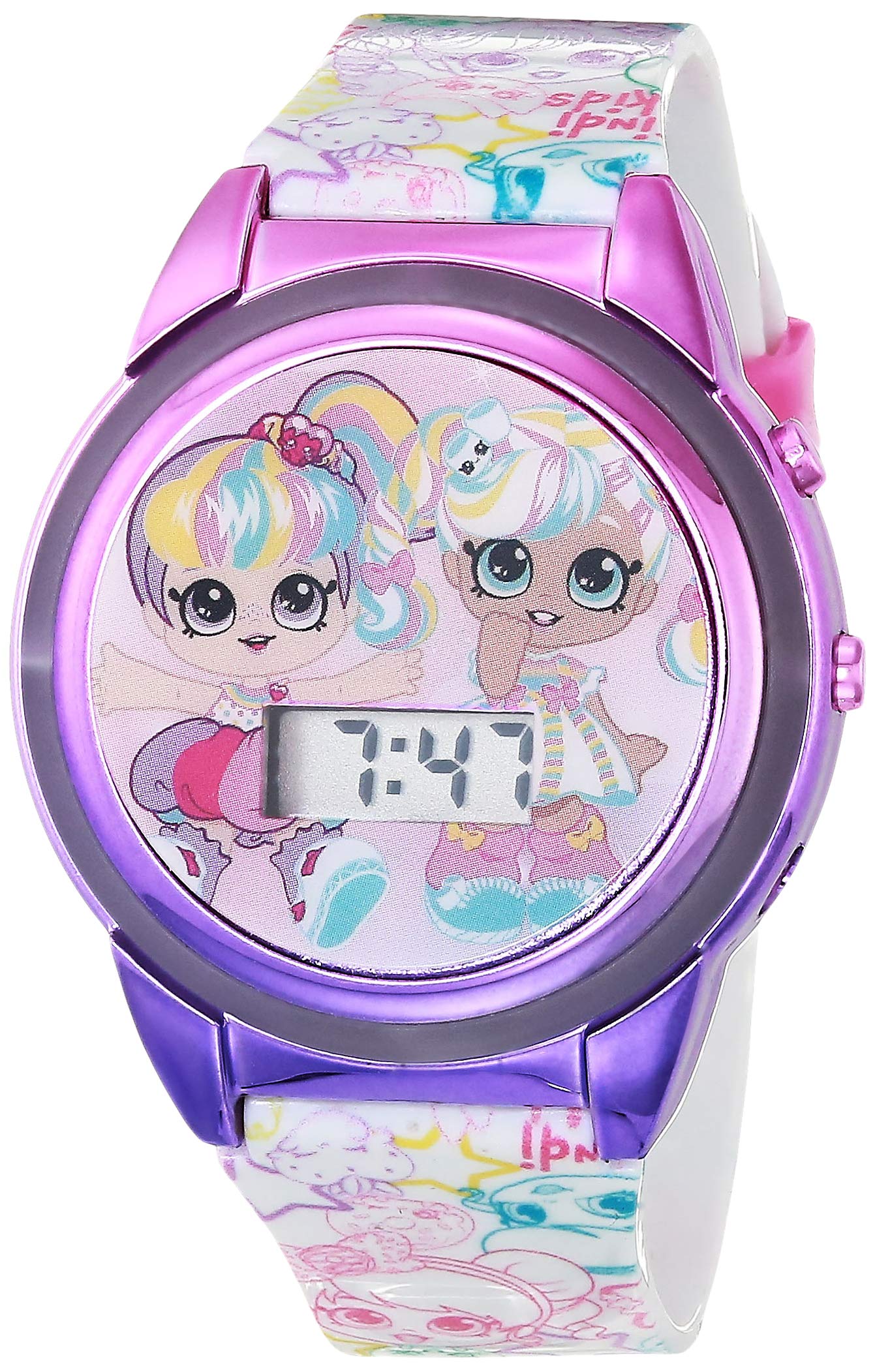 Accutime Kindi Kids' Digital LCD Watch with Rotating Rainbow Light Around Watch Face, (Model: KDK4001AZ)