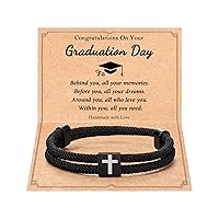 Shonyin Cross Bracelet for Him Boys - 5th 8th Grad Kindergarten Preschool College High School Graduation Gifts for Him Boy