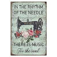 in The Rhythm of The Needle There is Music for The Soul Vintage Sign 8