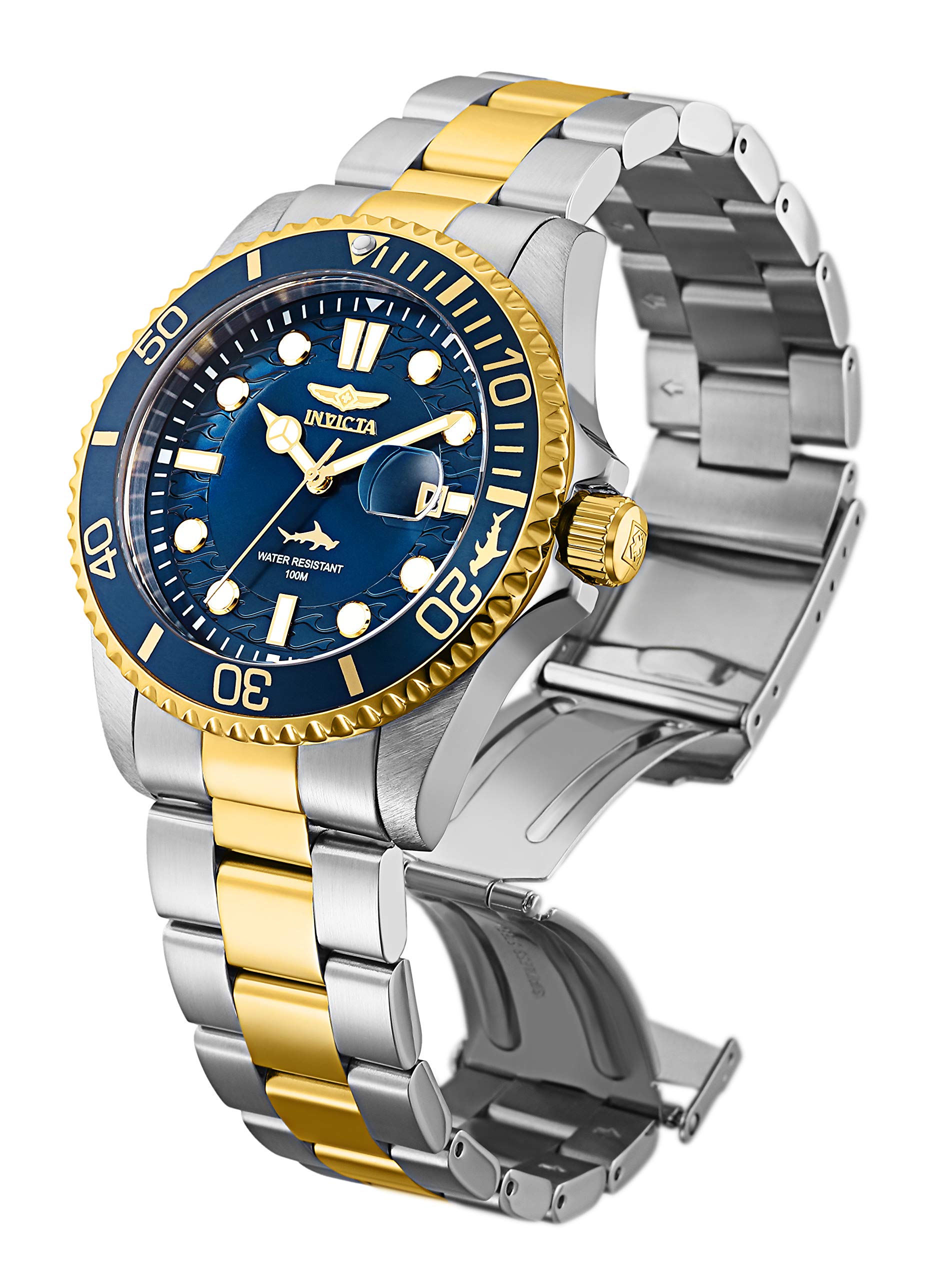 Invicta Mens Pro Diver Quartz Watch, Two Tone, 30021