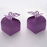 Purple Wedding Party Favors Treat Boxes - Small Bachelorette Bridal Shower Mother Day Party Candy Treat Gift Wrapping Boxes Baby Shower Birthday Party Packaging Boxes Supplies, 50Ct