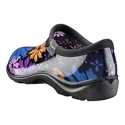 Sloggers Waterproof Garden Shoe for Women – Outdoor Slip On Rain and Garden Clogs with Premium Comfort Insole, (Flower Power), (Size 9)