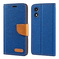 for Motorola Moto G Play 5G 2024 Case, Oxford Leather Wallet Case with Soft TPU Back Cover Magnet Flip Case for Motorola Moto G Play 5G 2024 Blue