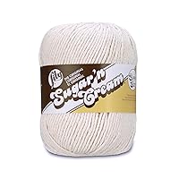 Lily Sugar 'N Cream Super Size Solid Yarn, 4oz, Gauge 4 Medium, 100% Cotton - Ecru - Machine Wash & Dry