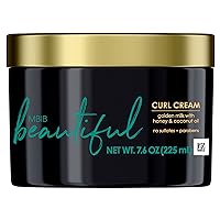 My Black is Beautiful Curl Cream, Sulfate Free, for Curly and Coily Hair with Coconut Oil, Honey and Turmeric, 7.6 fl oz