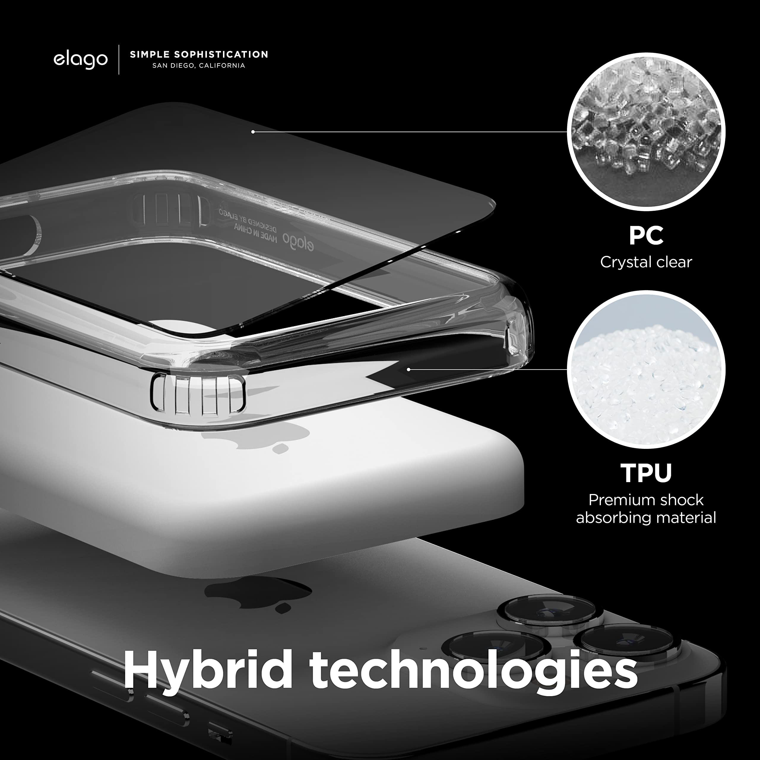 elago Hybrid Clear Case Compatible with MagSafe Battery Pack - PC + TPU Hybrid Technology, Anti-Yellowing, Crystal Clear, Shockproof Cover, Protective Case (Transparent)