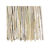 5 ft Tall All-Natural Thick Bamboo Poles - (1/2 in Wide) - 16 Pack - 6 Colors Available! (Beige)