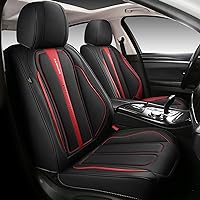Full Coverage Faux Leather Car Seat Covers Full Set Fit for Cars Trucks Sedans SUVs in Auto Interior Accessories (Black)