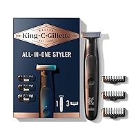 Men's All-in-One Styler Cordless Stubble Trimmer with 4D Blade and 3 Interchangeable Combs, Waterproof, Beard Trimmer, Beard Care, One Blade Lasts 6 Months
