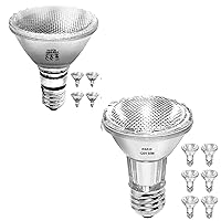 4Pcs PAR38 Halogen Light Bulbs 90W with E26 Base, 2700K Warm White, 1260L, Bundle with 6Pcs 50W PAR20 Halogen Bulb 700L
