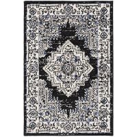 Nourison Passion Bohemian Black Ivory 1'10'' x 2'10'' Area-Rug, Easy-Cleaning, Non Shedding, Bed Room, Living Room, Dining Room, Kitchen (2x3)