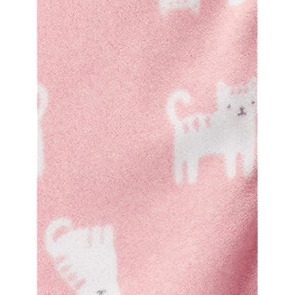 Simple Joys by Carter's Unisex Babies' Microfleece Sleepbag Wearable Blanket, Pack of 2, Pink Cat/White Forest Animals, 3-6 Months