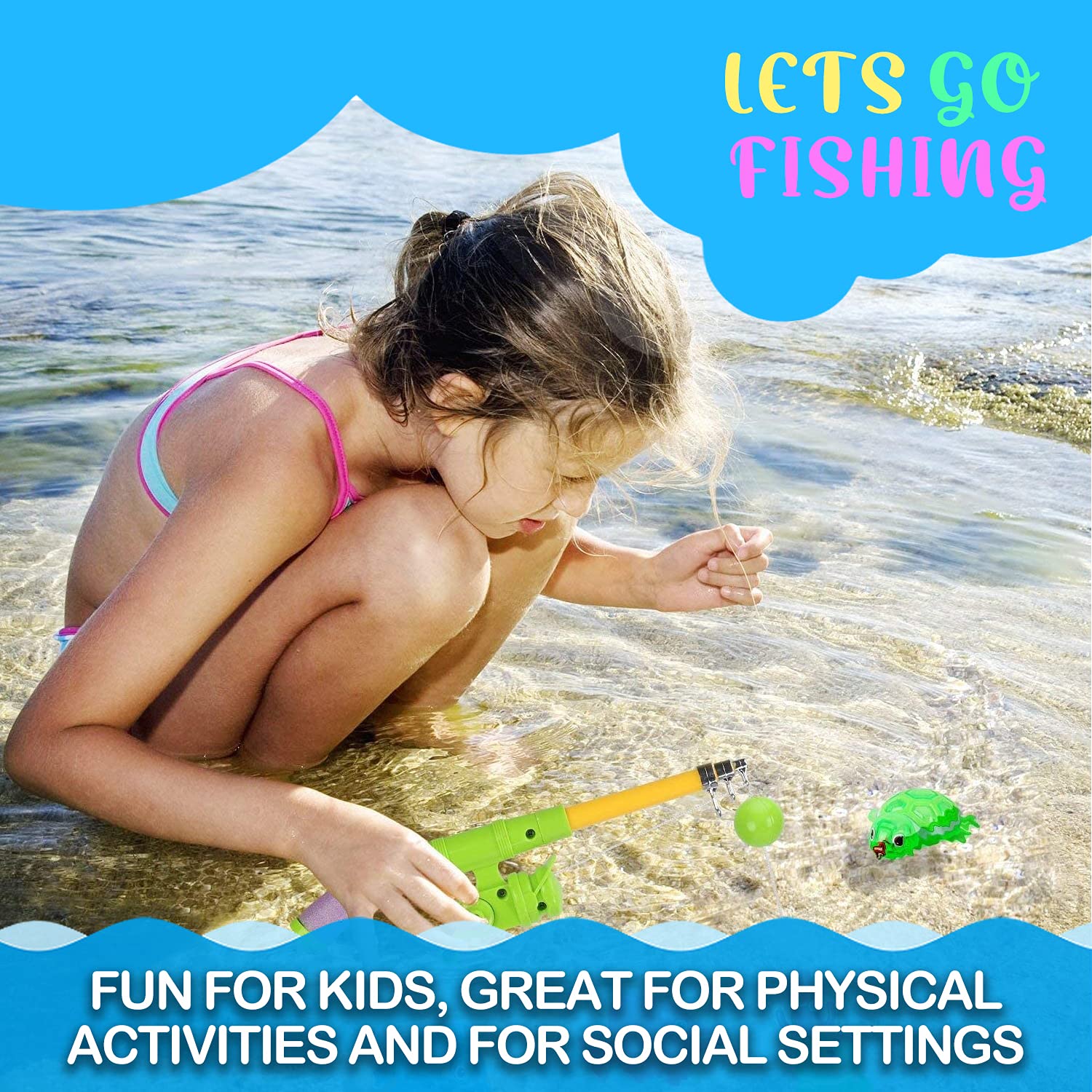 Buy Liberty Imports Magnetic Light Up Kids Fishing Pole Bath Toy